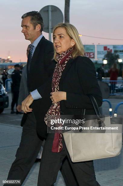 Cristina de Borbon and her husband Inaki Urdangarin arrive at the courtroom at the Balearic School of Public Administration for summary proceedings...