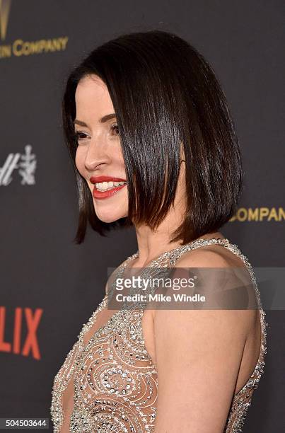 Actress Emmanuelle Vaugier attends The Weinstein Company and Netflix Golden Globe Party, presented with DeLeon Tequila, Laura Mercier, Lindt...
