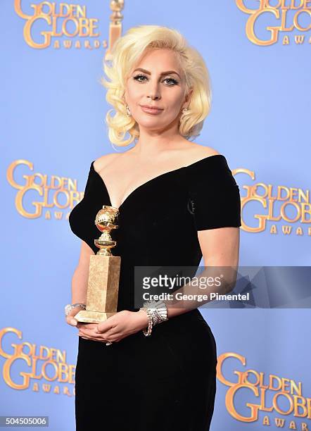 Singer/actress Lady Gaga, winner of the award for Best Performance by an Actress in a Limited Series or a Motion Picture Made for Television for...