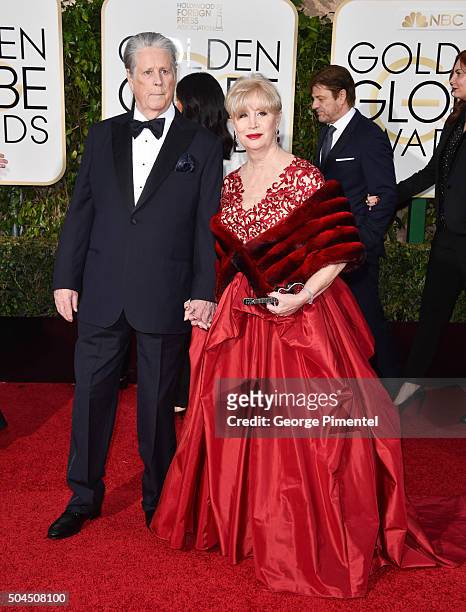 Musician Brian Wilson and Melinda Ledbetter attend the 73rd Annual Golden Globe Awards held at The Beverly Hilton Hotel on January 10, 2016 in...