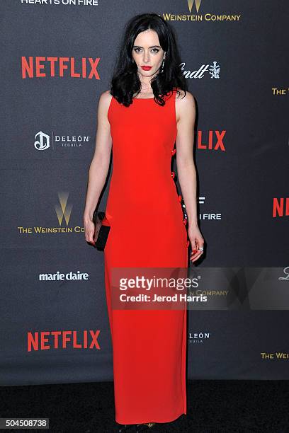 Krysten Ritter arrives at the 2016 Weinstein Company and Netflix Golden Globes After Party on January 10, 2016 in Los Angeles, California.
