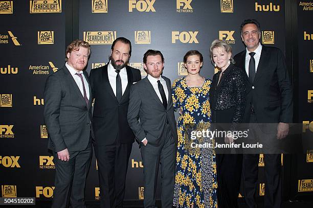 Jesse Plemons, Angus Sampson, Keir O'Donnell, Rachel Keller, Jean Smart and Brad Garrett arrive at Fox and FX's 2016 Golden Globe Awards Party on...