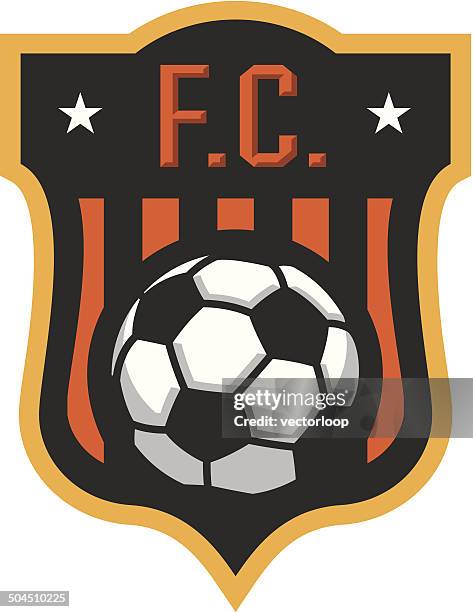 illustrazioni stock, clip art, cartoni animati e icone di tendenza di stadio di calcio.  con crest - soccer uniform