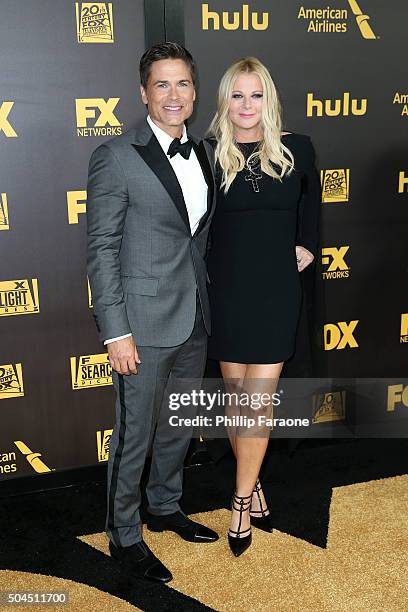 Actor Rob Lowe and wife Sheryl Berkoff attend Fox And FX's 2016 Golden Globe Awards Party on January 10, 2016 in Beverly Hills, California.