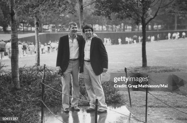 Lt. Col. Oliver North sightseeing with friend Jim Lehnert. The two served in Vietnam together.