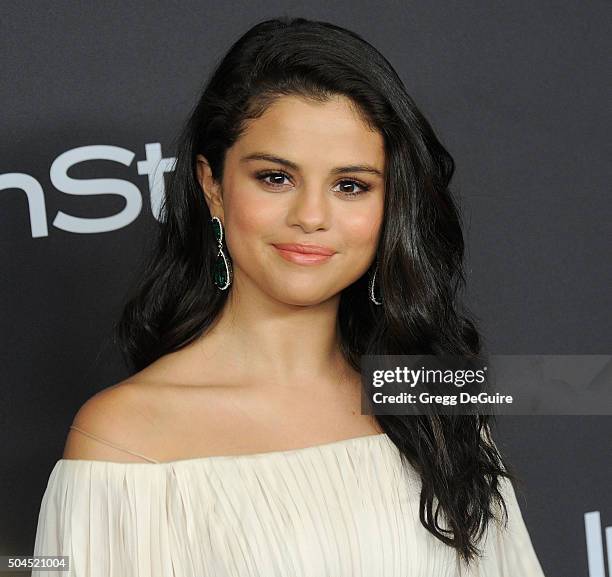 Actress/singer Selena Gomez arrives at the 2016 InStyle And Warner Bros. 73rd Annual Golden Globe Awards Post-Party at The Beverly Hilton Hotel on...