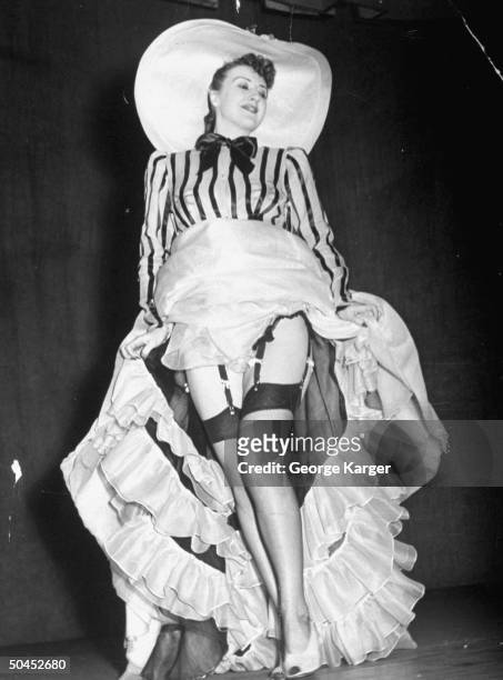 Gypsy Lee Rose lifting her dress during a scene in the play, Life With Father.