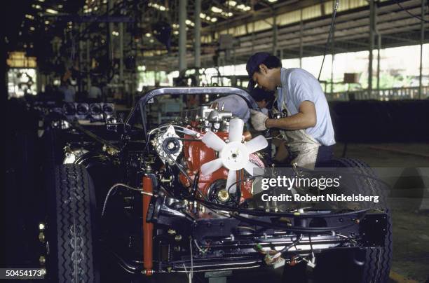 View of a Honda truck assembly plant.