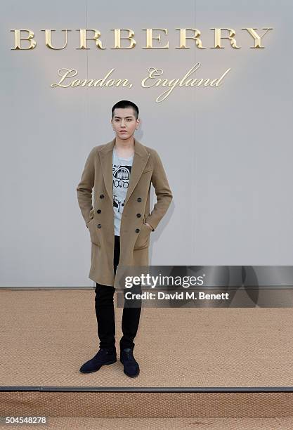 Kris Wu attends the Burberry Menswear January 2016 Show on January 11, 2016 in London, United Kingdom.