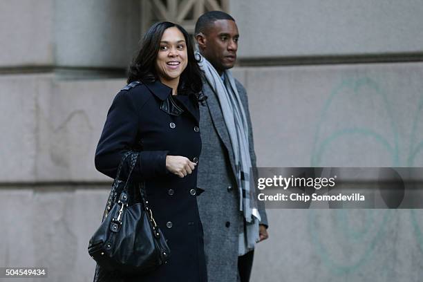 State's Attorney for Baltimore Marilyn Mosby arrives at the Mitchell Courthouse-West for jury selection in Baltimore Police officer Caesar Goodson's...