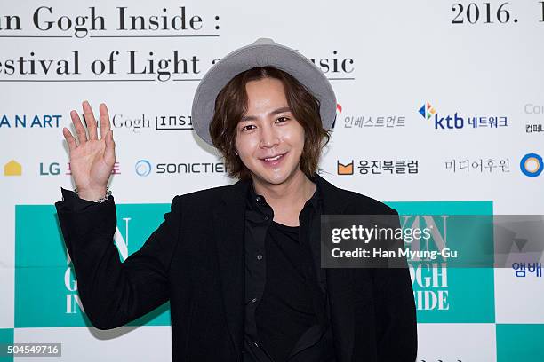 South Korean actor Jang Keun-Suk, exhibition Goodwill Ambassador attends at "VAN GOGH Inside" Press Conference on January 11, 2016 in Seoul, South...