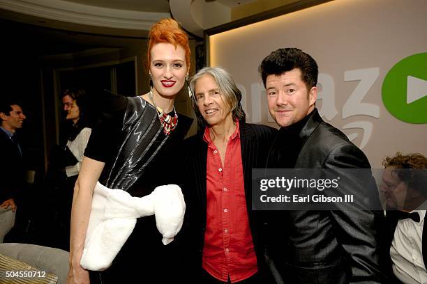 Actress Brenda Wool and Silas Howard attend the Amazon Studios Golden Globes Party at The Beverly Hilton Hotel on January 10, 2016 in Beverly Hills,...