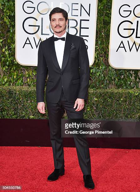Actor Pedro Pascal attends the 73rd Annual Golden Globe Awards held at the Beverly Hilton Hotel on January 10, 2016 in Beverly Hills, California.