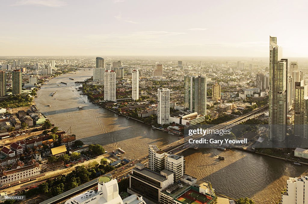 Elevated view over City of Bangkok