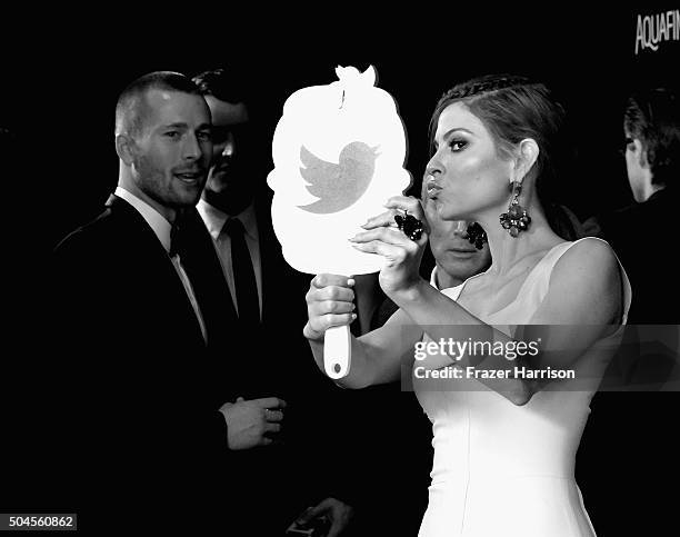 Personality Maria Menounos arrives at the 2016 InStyle And Warner Bros. 73rd Annual Golden Globe Awards Post-Party - Arrivals at The Beverly Hilton...