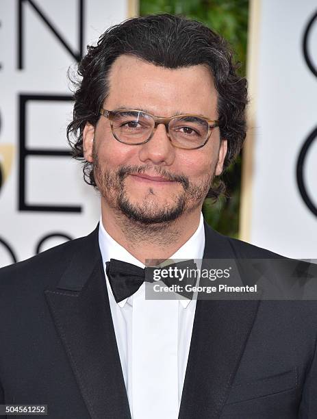 Actor Wagner Moura attends the 73rd Annual Golden Globe Awards held at the Beverly Hilton Hotel on January 10, 2016 in Beverly Hills, California.