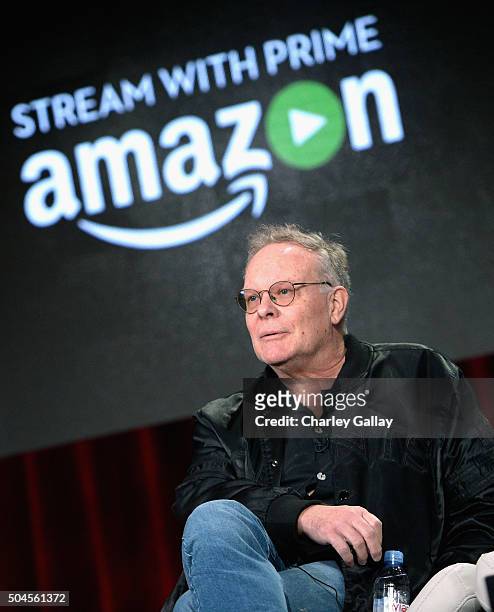 Executive producer Eric Overmyer speaks on the panel for Bosch during the Amazon Winter 2016 Television Critics Association Session at Langham Hotel...