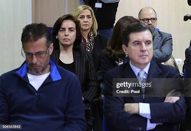 Miguel Ángel Bonet Fiol, Ana Maria Tejeiro Losada , Infanta Cristina of Spain, Mercedes Coghen Alberdingk and politician Jaume Matas appear in court...