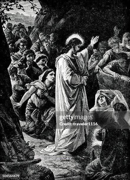 jesus resurrecting lazarus - death and resurrection of jesus 幅插畫檔、美工圖案、卡通及圖標