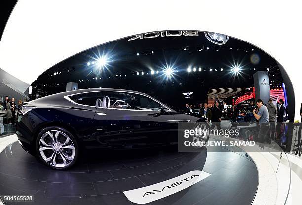 Buick Avista concept coupe is pictured after unveiling during the press preview of the 2016 North American International Auto Show in Detroit,...