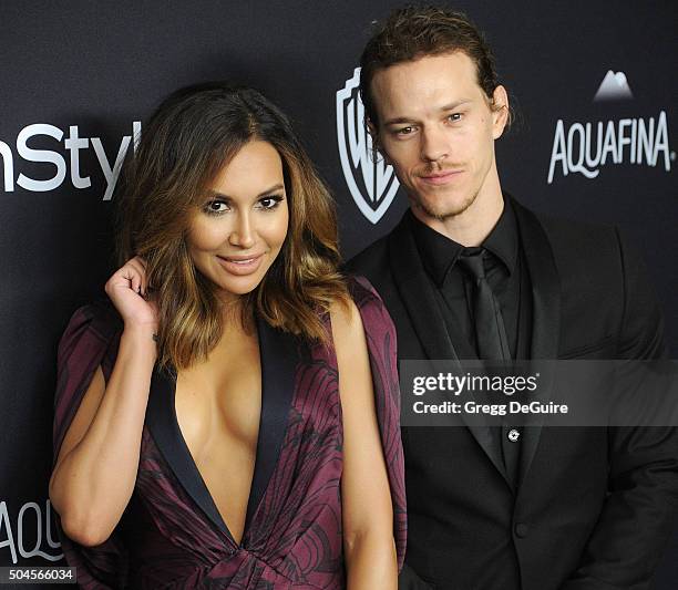 Actors Naya Rivera and husband Ryan Dorsey arrive at the 2016 InStyle And Warner Bros. 73rd Annual Golden Globe Awards Post-Party at The Beverly...