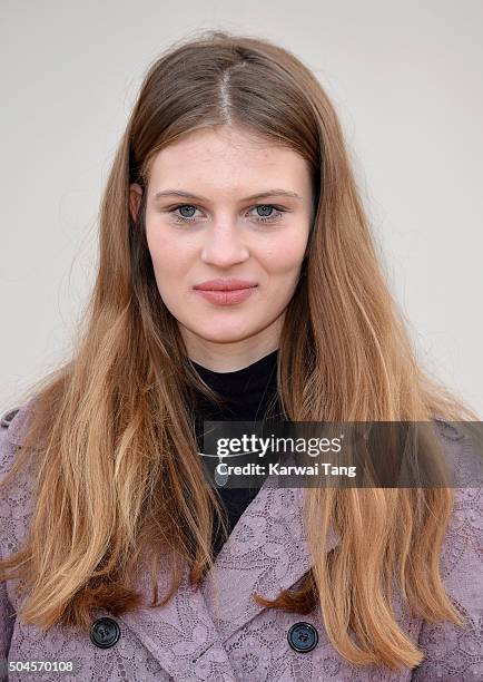 Florence Kosky attends the Burberry show during The London Collections Men AW16 at Kensington Gardens on January 11, 2016 in London, England.