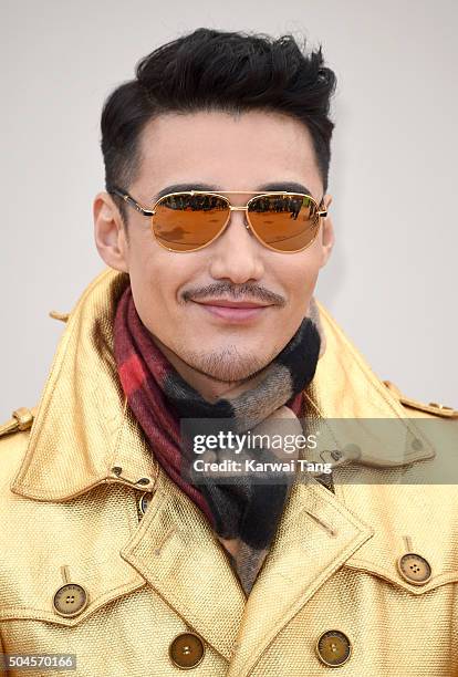 Hu Bing attends the Burberry show during The London Collections Men AW16 at Kensington Gardens on January 11, 2016 in London, England.