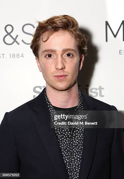 Luke Newberry attends a reception hosted by Marks & Spencer and ShortList Magazine to celebrate London Collections Men AW16 at Rosewood London on...