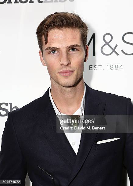 Edward Wilding attends a reception hosted by Marks & Spencer and ShortList Magazine to celebrate London Collections Men AW16 at Rosewood London on...