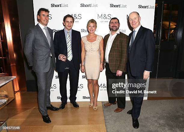 Scott Fyfe, Lt Alex Horsfall, Emma Willis, Andy Reid and Robert Swannell attend a reception hosted by Marks & Spencer and ShortList Magazine to...