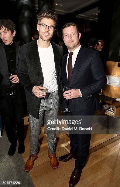 Darren Kennedy and Dermot O'Leary attend a reception hosted by Marks & Spencer and ShortList Magazine to celebrate London Collections Men AW16 at...