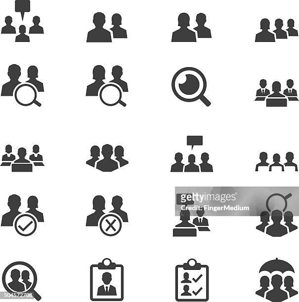 business user icon set - head silhouette stock illustrations