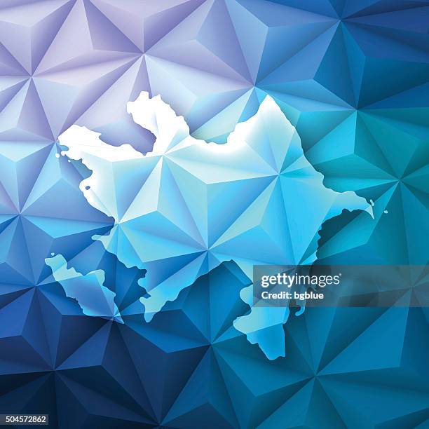 azerbaijan on abstract polygonal background - low poly, geometric - azerbaijan stock illustrations