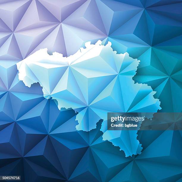 belgium on abstract polygonal background - low poly, geometric - brussels stock illustrations