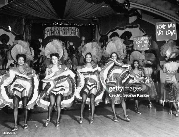 Chorus line dancing the cancan at the Cotton Club.