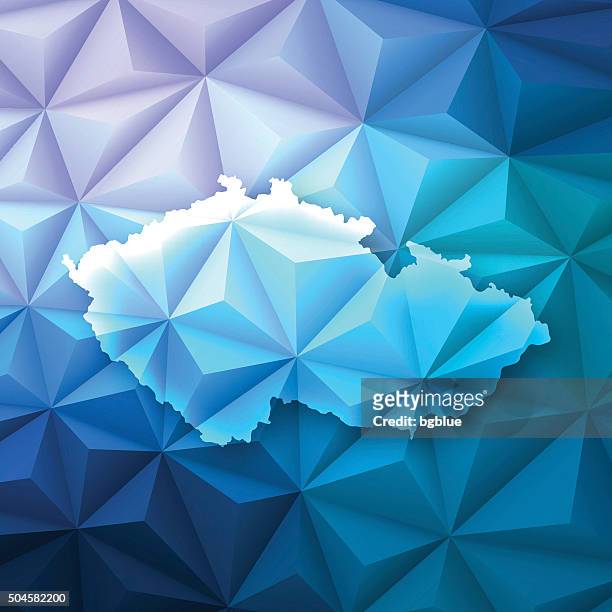 czech republic on abstract polygonal background - low poly, geometric - prague stock illustrations