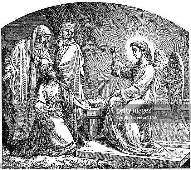 the resurrection of jesus - resurrection tomb stock illustrations