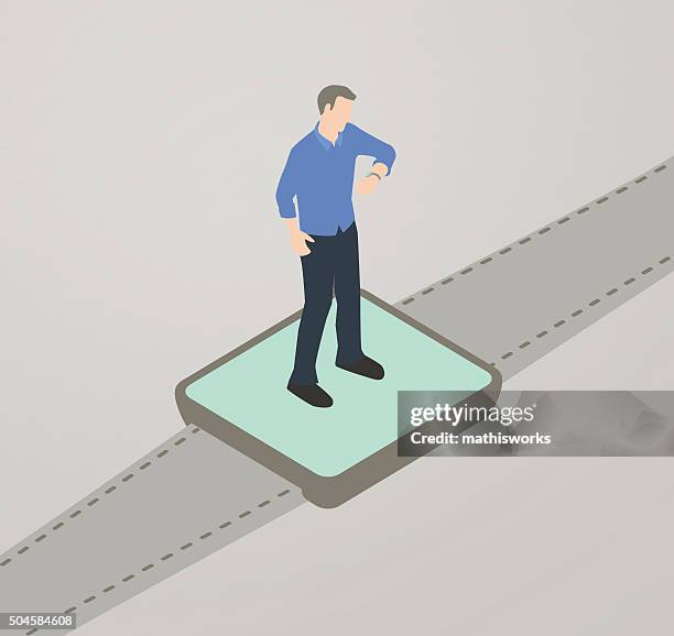 smart watch illustration - wearable tech isometric vector stock illustrations