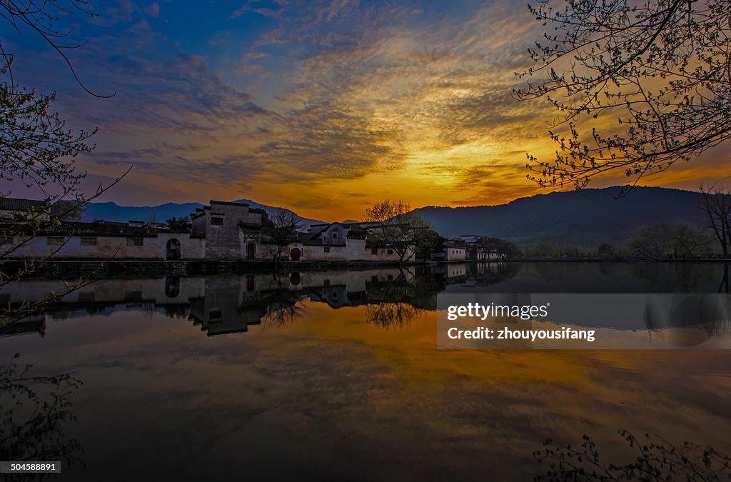 The sunrise of Hongcun Village