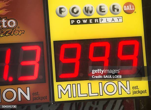 Powerball Led Sign Powerball Sign Photos and Premium High Res Pictures - Getty Images