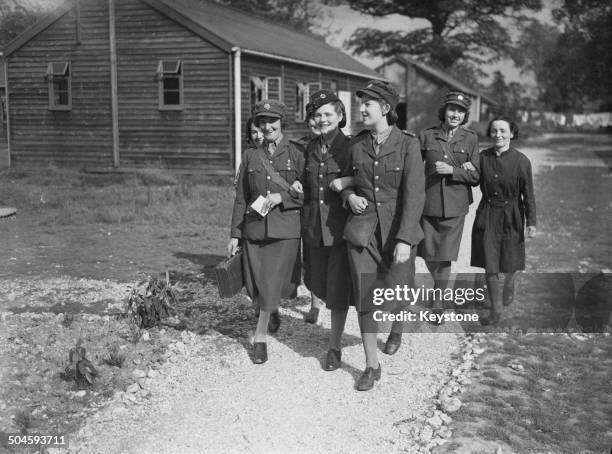 Nineteen year-old Mary Spencer-Churchill , youngest daughter of British Prime Minister Winston Churchill, at an ATS reception depot in southern...