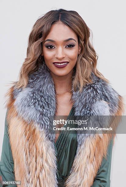 Jourdan Dunn attends the Burberry show during The London Collections Men AW16 at Kensington Gardens on January 11, 2016 in London, England.