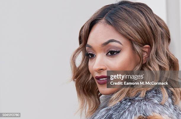 Jourdan Dunn attends the Burberry show during The London Collections Men AW16 at Kensington Gardens on January 11, 2016 in London, England.