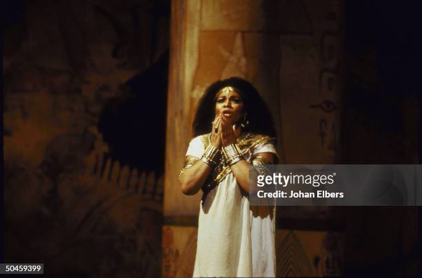 Opera star Leona Mitchell as the title character during the dress rehearsal of the opera Aida at the Metropolitan Opera.