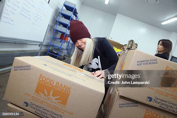 Islanders wife Anne Sophie Bernier attends 2016 Henrik Lundqvist Foundation Food Bank For New York City Repack Day Challenge at Food Bank for New...