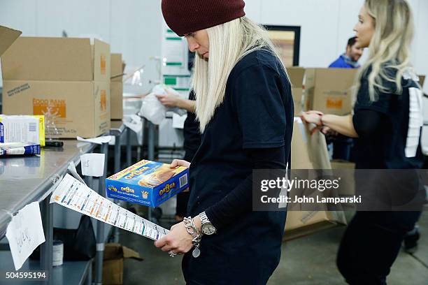 Islanders players wife Anne Sophie Renier attends 2016 Henrik Lundqvist Foundation Food Bank For New York City Repack Day Challenge at Food Bank for...