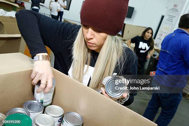 Islanders players wife Anne Sophie Renier attends 2016 Henrik Lundqvist Foundation Food Bank For New York City Repack Day Challenge at Food Bank for...
