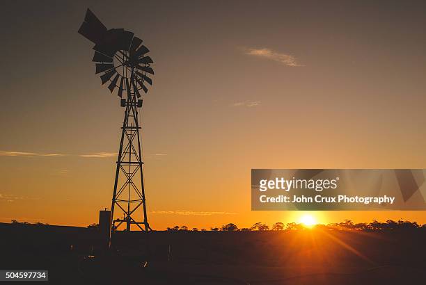 outback sunset - mildura stock pictures, royalty-free photos & images