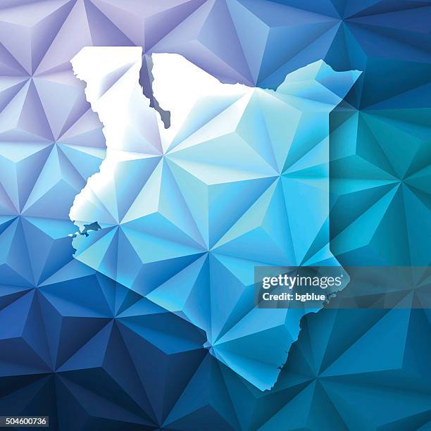 kenya on abstract polygonal background - low poly, geometric - kenya digital map stock illustrations