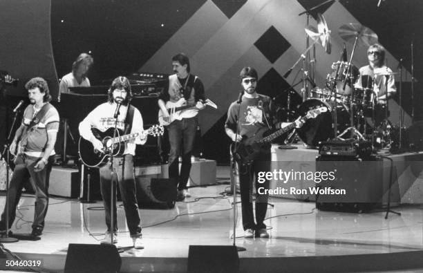 Folk group Alabama w. Musicians Jeff Cook, Costo Davis, Randy Owen, Larry Hanson, Teddy Gentry & Mark Herndon.